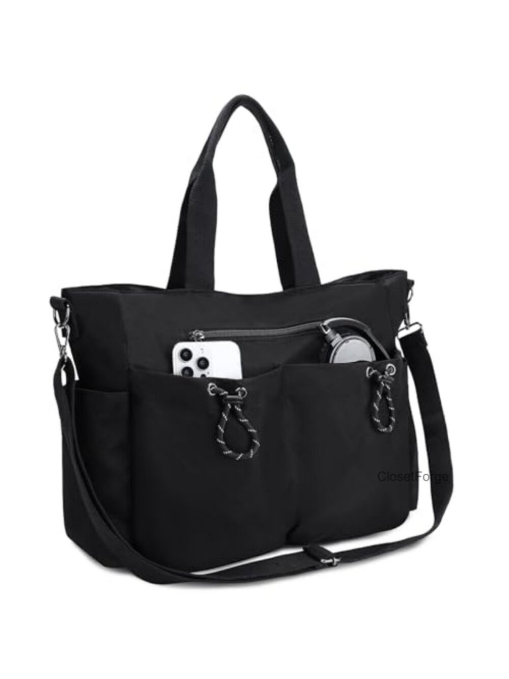 Women's Tote Bag Multipocket Crossbody Work Handbag Water-Resistant Polyester